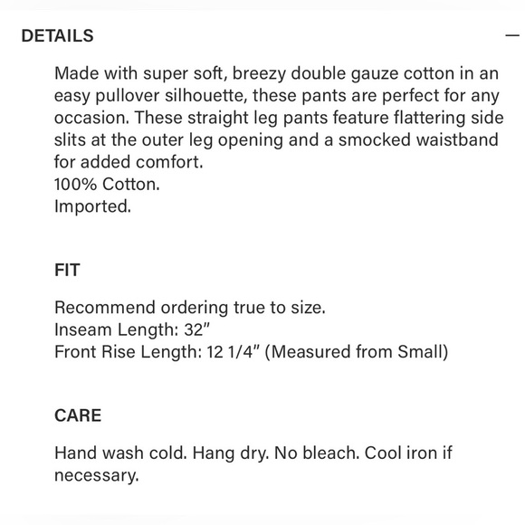 Rails Cotton Gauze Leon Pant in Flax, Size L - Picture 5 of 16